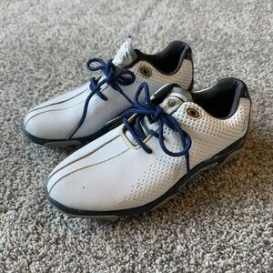 Footjoy DNA Soft Spike Golf Cleats Shoes 45023 White Navy Boys Youth Size 2M